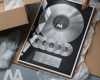 Platinum Record Award for 5-Year Company Anniversary – Multi-Disc Corporate Recognition, Employee Achievement Plaque