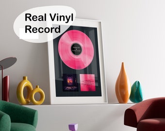 Beautiful Pink Color Custom Vinyl Record for Bedroom Decor - Personalized Vinyl Records with Framed 40th Birthday Gifts - Song Lyric Print