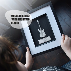 Miniature Guitar Plaque for Musician - Personalized Gift for Music Lover - Personalized Guitar Plaque Music Teacher Gift -Guitar Player Gift