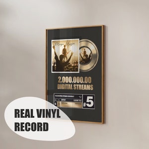 Personalized Award Trophy for Retirement Gifts - Album Cover Plaque for One Year Anniversary - Music Award with Memorial Plaque - Streaming