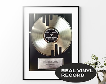 Custom Vinyl Record UK - Personalized Award Plaque - Company Gifts with Logo - Gift for Employee from Boss -Employee Appreciation Gifts Bulk