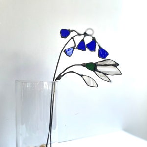 Stained Glass Flower for Vase - Stained Glass Decorations for Table - Stained Glass Flower - 1 Year Anniversary Gift for Girlfriend