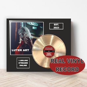 Personalized Vinyl Record for Memorial Plaque - Custom Plaque for Music Lovers - 1 Year Anniversary Gift for Boyfriend - Custom Vinyl Record