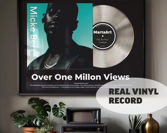 Personalized Platinum Record Gift – Custom Vinyl Music Plaque for Best Friend  - Platinum Vinyl Record Gift for Best Friend, Birthday