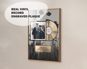 Music Plaque Custom for Graduation Gift - Memorial Plaque for Office Wall Decor - Vinyl Record Plaque Personalized Plague Gift for Couple