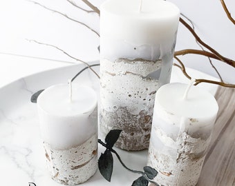 Handmade Pillar Candle - Pillar Candles Set for Home Decor - Pillar Candles Soy - Personalized Pillar Candle Set - White Candles