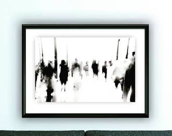 Nordic wall print, Tumblr room decor, Black and white minimalist poster, ghostly art print, white Dining room wall decor ideas