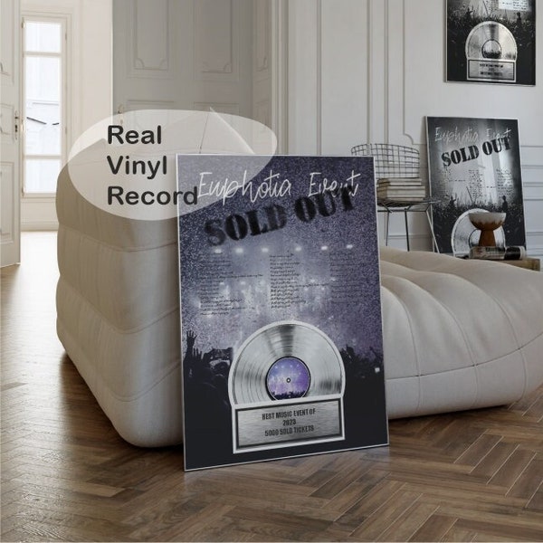 Personalised Engraved Plaque for Memorial Gift - Customized Engraving Plaque - Personalized Vinyl Record for Music Lover - Platinum Record