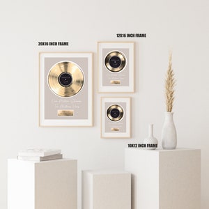 Custom Gold Vinyl Record Customized Vinyl Record for Gift Custom Engraved Plaque for Singer Vinyl Record Award Music Plaque Custom image 5