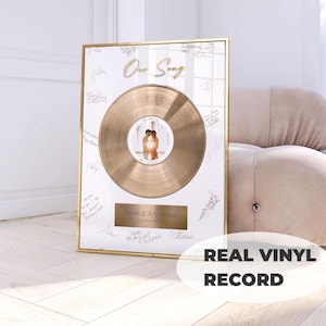 Custom Vinyl Record Gift, Framed Song Lyrics, Wedding or Anniversary Gift for Couple, First Dance Song Art, Personalized Music Print