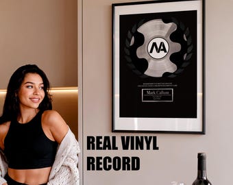 Custom Framed Vinyl Record Plaque - Deluxe Platinum Record Award for Musicians - Handmade Engraving Music Plaque