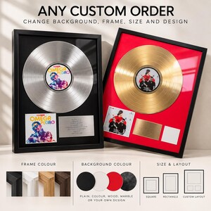 Just Married Gold Vinyl Record Frame – Personalized Wedding Song Gift – Custom Music Plaque for Couples – Wedding Anniversary Keepsake image 14