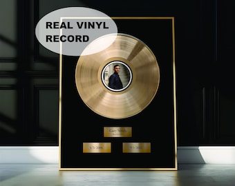 Personalized Vinyl Record Award Plaque - Custom Vinyl Record Gift for Retirees - Custom Frame with Photo, Name & Date -  Personalized Gift