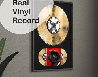 Custom Gold Vinyl Record Frame for Memorial Gift Dad - Personalized Vinyl Record for Romantic Gift - Record Display Gift for Music Lover