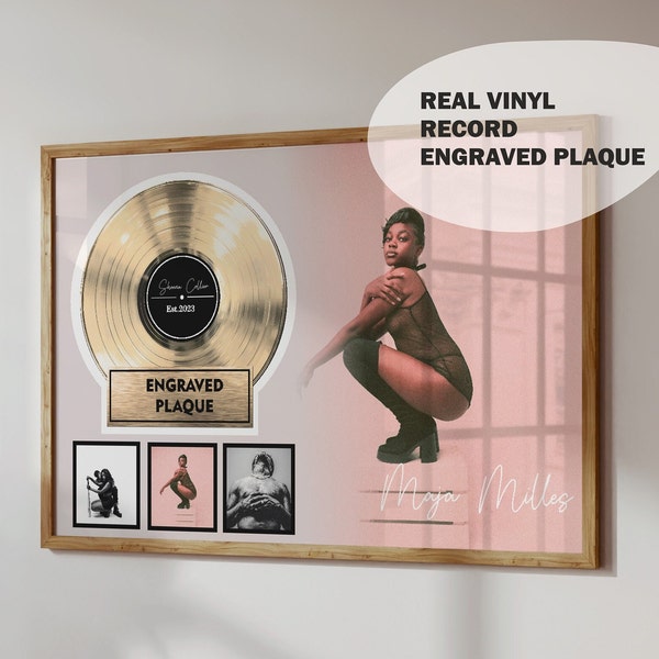 Personalized Plaque Vinyl Record Plaque Birthday Gift for Boyfriend - Personalized Award Music Plaque Gift for Music Lover - Memorial Plaque