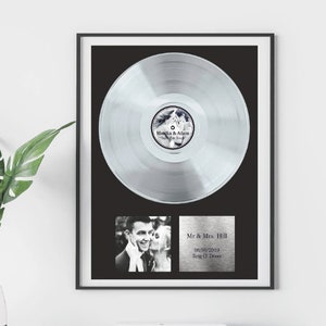 Custom Vinyl Record Gift 5 Year Anniversary Gift for Him Wedding Gift for Couple Unique Music Plaque for Mom Christmas Gifts image 6