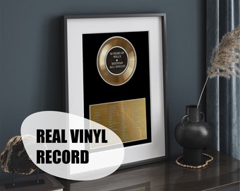 Personalized Vinyl Record for Music Lover - Custom Vinyl Record Framed - Real Vinyl Record Personalized -Custom Engraved Plaque for Musician