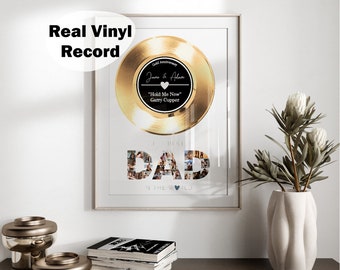 Wedding Framed gift for dad, Gold Vinyl Record Gift, Dad birthday gift, Framed sentimental gift, Custom framed present for father,