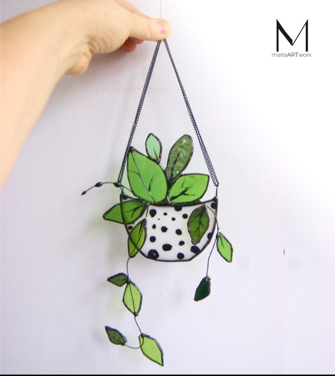 Leaves Stained Glass for Hanging Plant Stained Glass Plants Nature Home