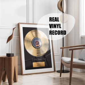 Custom Gold Vinyl Record Customized Vinyl Record for Gift Custom Engraved Plaque for Singer Vinyl Record Award Music Plaque Custom image 1