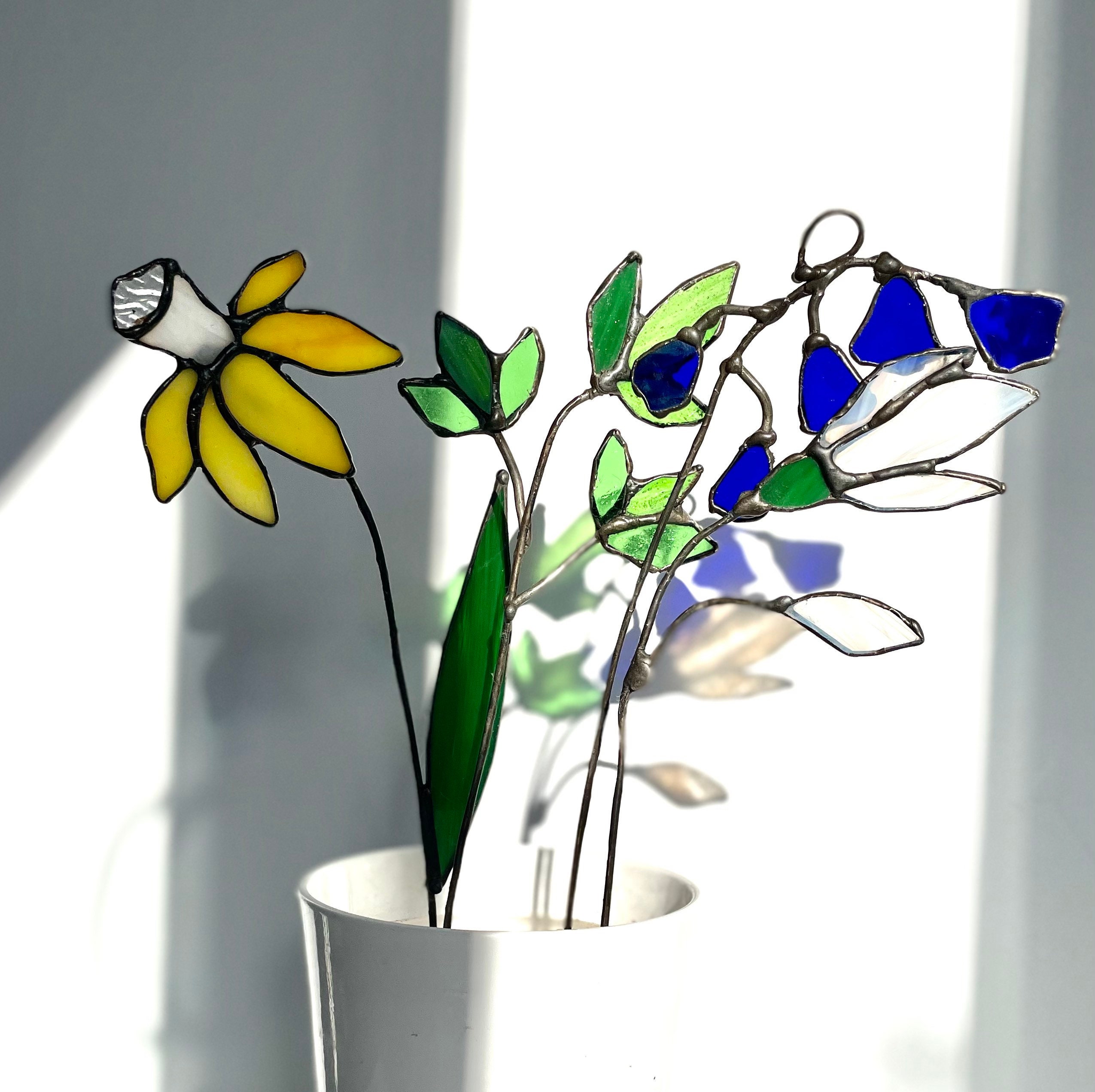 Spring Stained Glass Flower in Vase 10th Wedding Anniversary Etsy UK