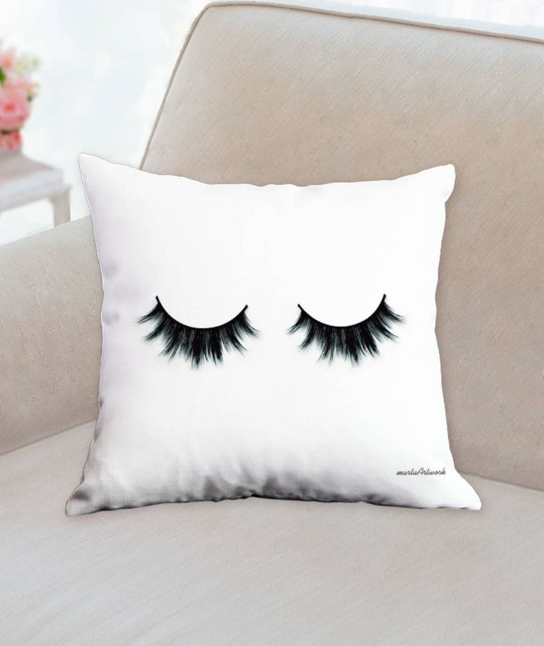 Eyelash pillow cover eyelash pillowcase eye lashes gift for Etsy