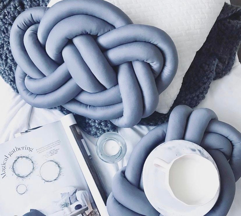 Knot Pillow Large Knot Pillow Velvet Knot Cushion in Celtic Etsy