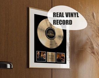 Personalized Vinyl Record Engraved Plaque - Custom Gold Vinyl Record Frame Award- Music Plaque Custom Music Award Memorial Gift for Musician