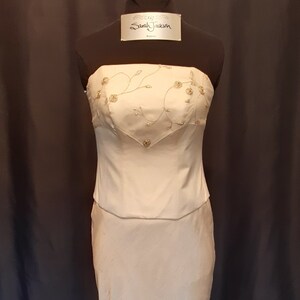 Strapless Ivory Two-Piece Silk and Viscose Wedding Dress Size UK 10-12