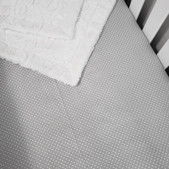 Gray Polka Dot Crib Sheet Gray And White Crib Sheet Custom Etsy