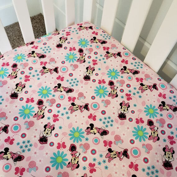 minnie mouse fitted crib sheet