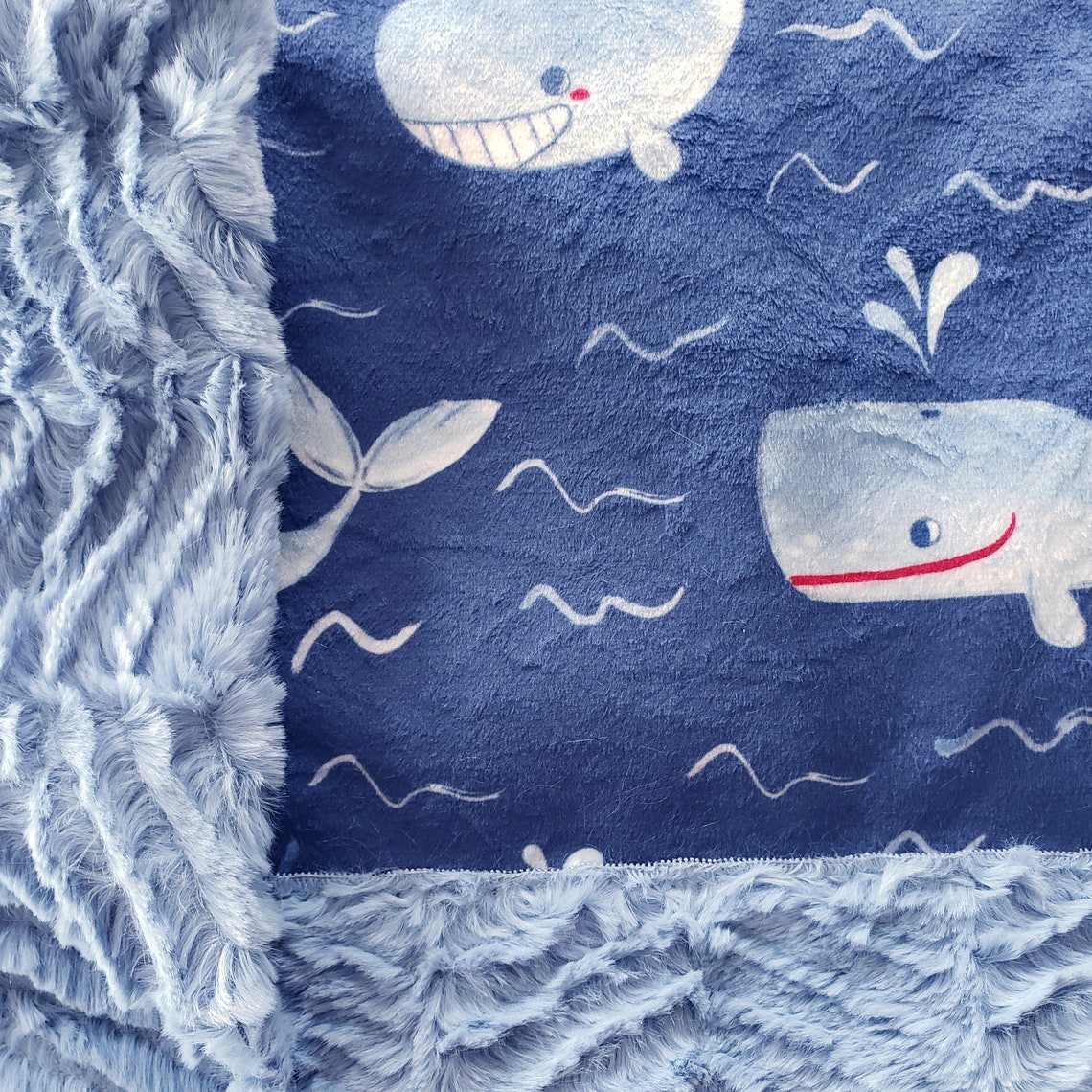 Whale Minky Blanket Whale Blanket Baby Boy Minky Nautical Etsy