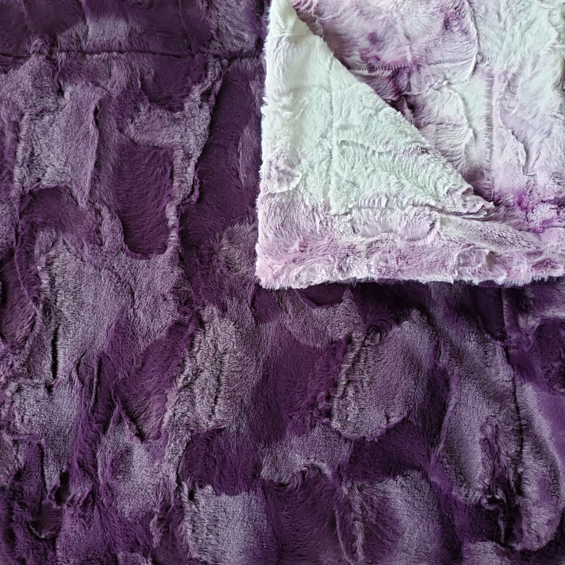 Purple Minky Blanket Adult Minky Purple Sorbet Minky Large Etsy