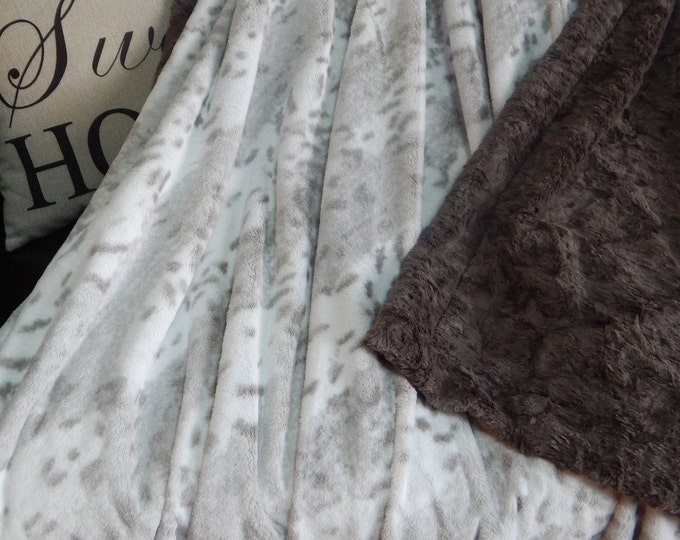 Leopard Print Minky Blanket, Animal Print Minky, Adult Minky Blanket