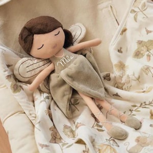 Cuddly blanket cuddly toy fairy doll customizable gift for the birth of baby - doudou personnalisé - gift baby