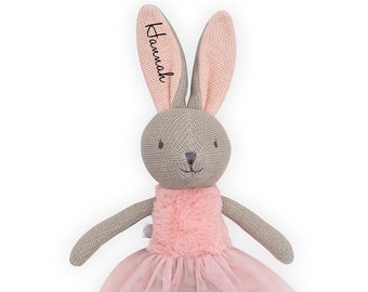 Doudou personnalisé lapin princesse baptême/naissance/Pâques/cadeau