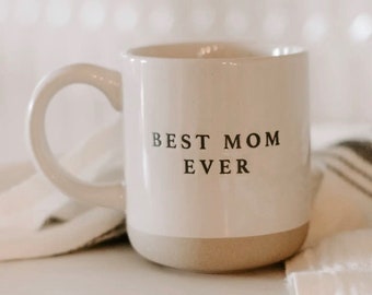 Beste Mama - BEST MOM EVER - Tasse Steinzeug Geschenk Mama - Geschenk zum Muttertag