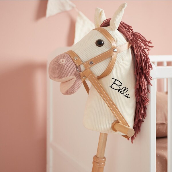 Personalized hobby horse with name - For real horse girls or horse boys - Cuddly toy horse - Personalized gift child