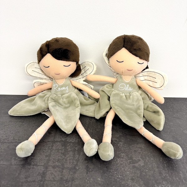 Cuddly blanket cuddly toy fairy doll customizable gift for the birth of baby - doudou personnalisé - gift baby