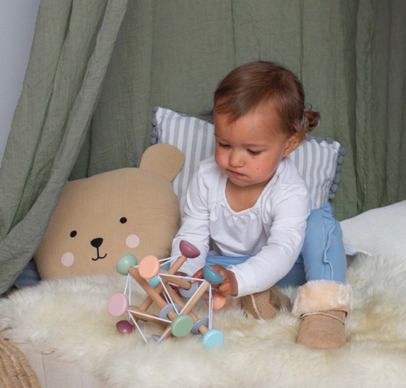 Personalisiertes Musselin Kissen Hase & Bär Geschenk zur Geburt Geschenk Baby/Kind Bild 2