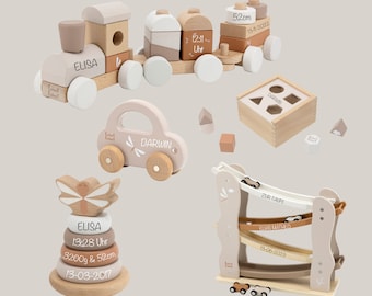 Geschenke zur Geburt - Personalisierte Holzspielzeuge Taufe|Geburt|Geburtstag|Weihnachten