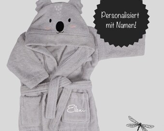 Bathrobe 1-2 years with name Animals Swan personalized with name