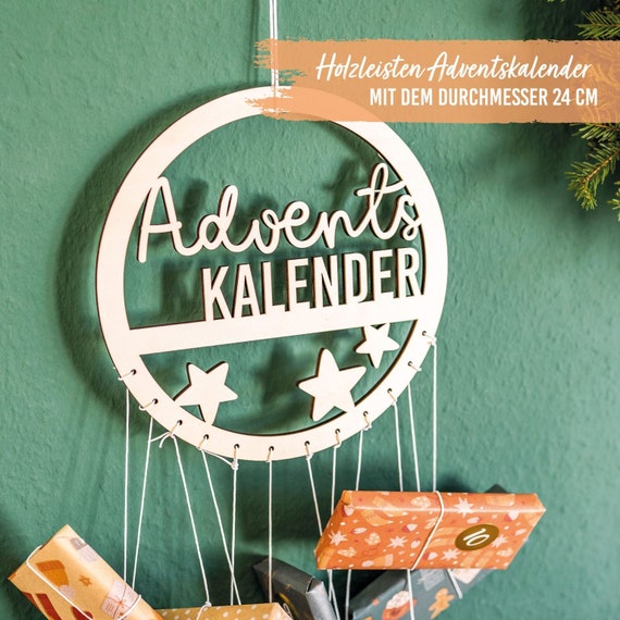 Advent Calendar Hanger Wooden Ring Christmas Children/adults - Etsy