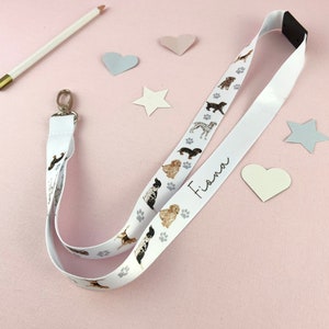 Dogs Personalised Lanyard, Custom Lanyard, Puppy Customised Name Teacher Lanyard, Nurse Gift , Teacher Gift, Gift for Friend, Gift for Her