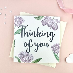 Blumenpapierschnitt, Karte für Sie, Trauerkarte, Trauerkarte für Freund, Gedanken sind mit Ihnen, Liebeskarte