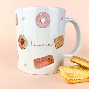 Biscuits Personalised Mug, Custom Mug, Customised Name Coffee Cup, Gift for Friend, Bridesmaid Gift, Mother Gift for Her, image 1