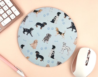 Dogs Mousepad, Pastel Mousemat, Beagle, Schnauzer, Dachshund, Spaniel, Aesthetic  Accessories Mouse Pad, Pastel Desk Accessories, Mouse pad