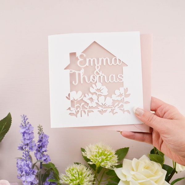 Personalised New Home Names Card, Couple Card, House Warming Card, Moving In Together Gift, First Home Card