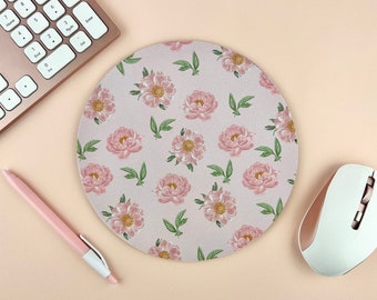 Peonies Mousepad, Pastel Mousemat, Floral Mouse Pad, Aesthetic  Accessories Mouse Pad, Pastel Desk Accessories, Mouse pad, Flowers Office