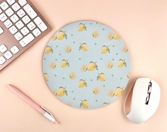 Lemons Mousepad, Pastel Mousemat, Cute Mouse Pad, Aesthetic  Accessories Mouse Pad, Pastel Desk Accessories, Mouse pad, Lemon Print Mousepad